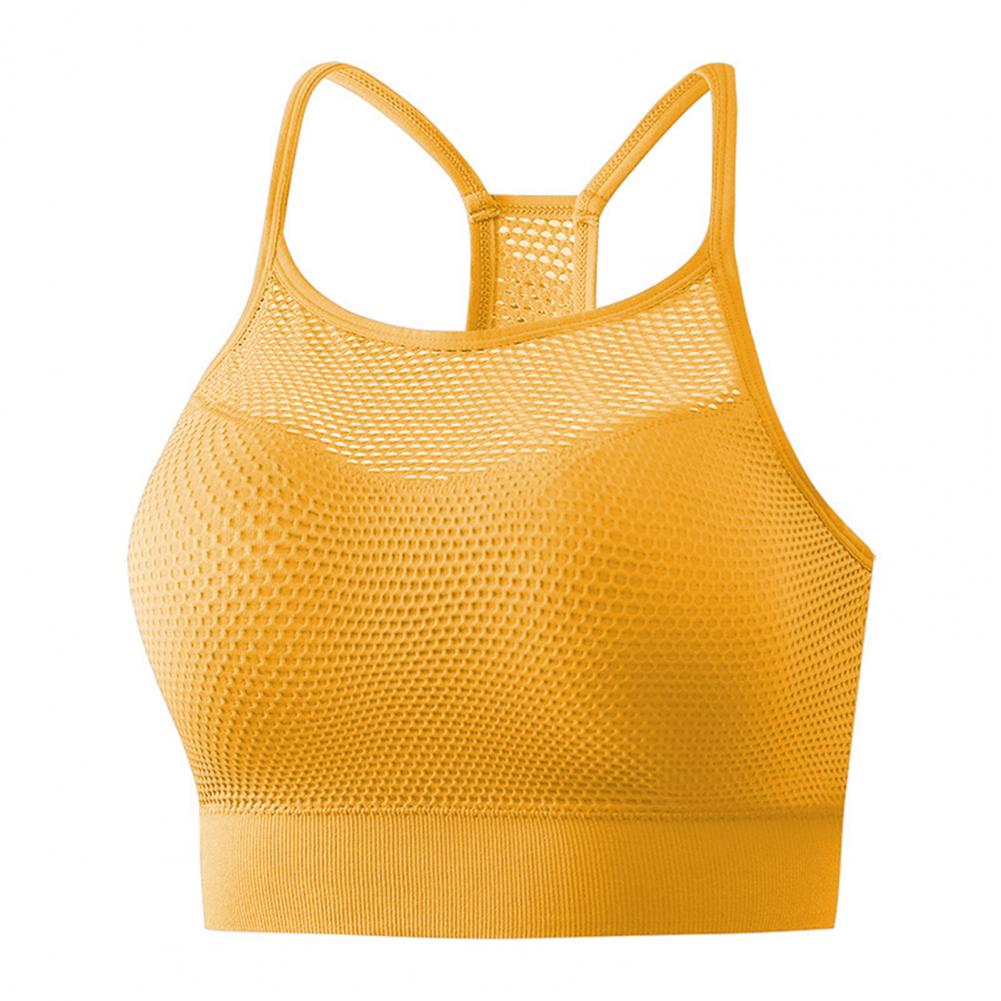 Sports Bra Racerback - ワイヤレスパッド入りレーサーバックスポーツブラ、女性用メッシュサポートブラ、ワークアウトヨガランニングクロップトップ