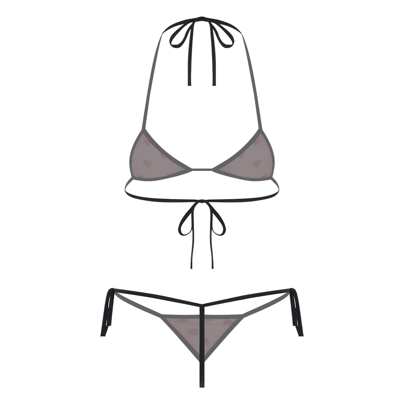 レディース マイクロミニビキニ ランジェリー 下着セット プ - Sheer Mesh Bra のレビューと価格
