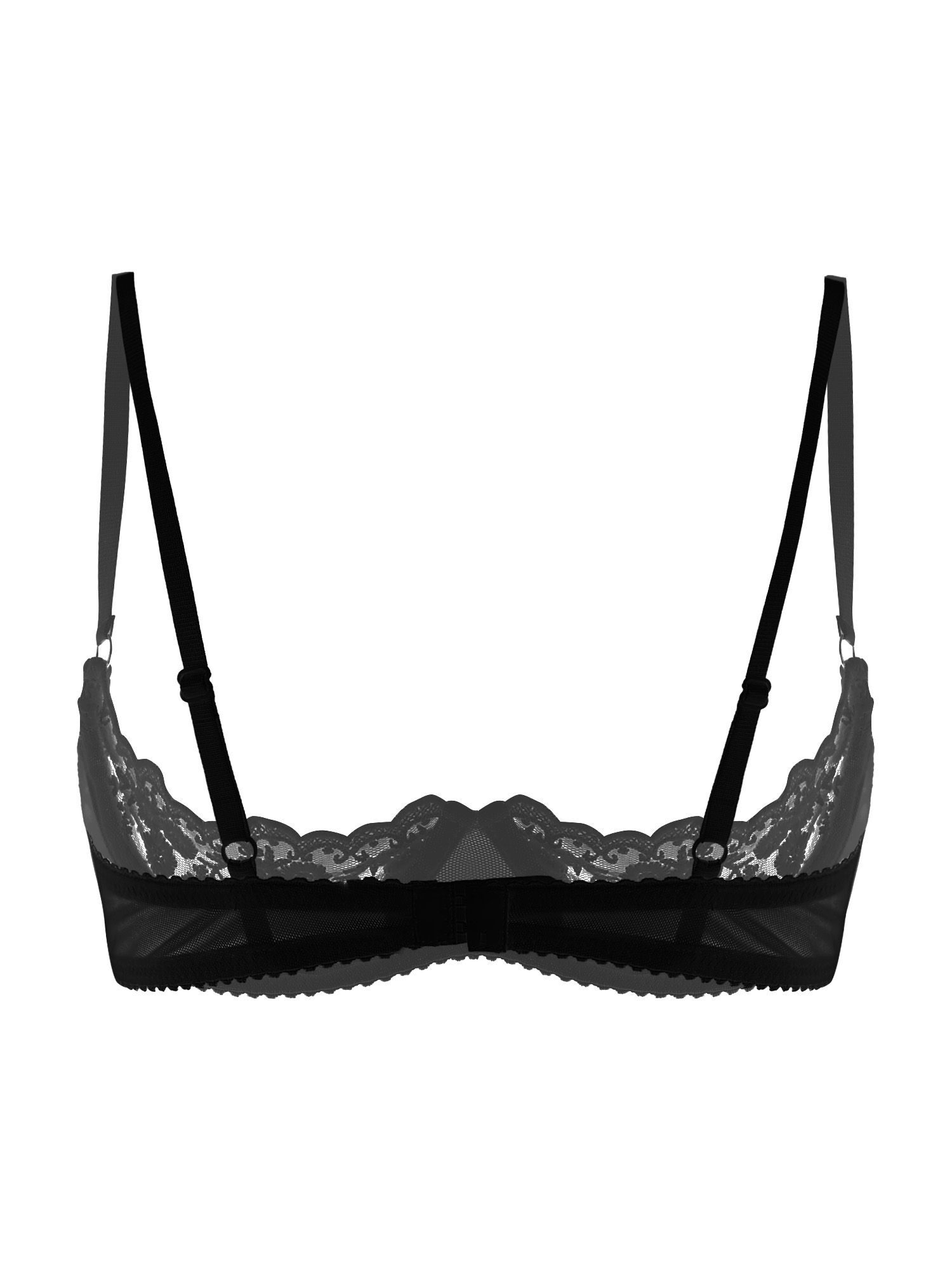 女性用セクシーオープンカップブラ、透け感のあるレース、露出乳 - Sheer Mesh Bra のレビューと価格
