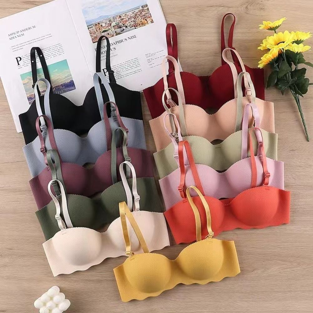 トレンディなコンフォートシームレスブラ キャンディーカラーの - Wirefree Bra Comfort のレビューと価格