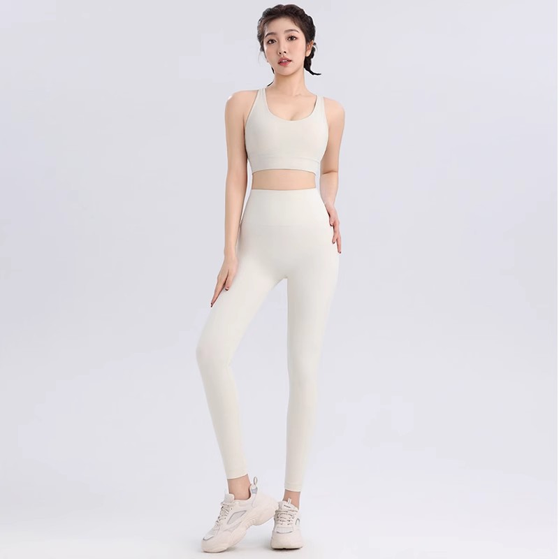 2 個女性シームレスヨガセットスポーツスーツジムウェアトレー - Sports Bra Racerback のレビューと価格