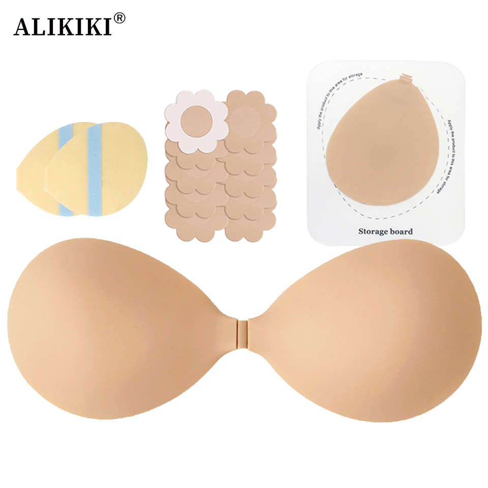 バストアップシリコンスティックオンブラ、交換可能な粘着式ステ - Backless Bra Sticky のレビューと価格