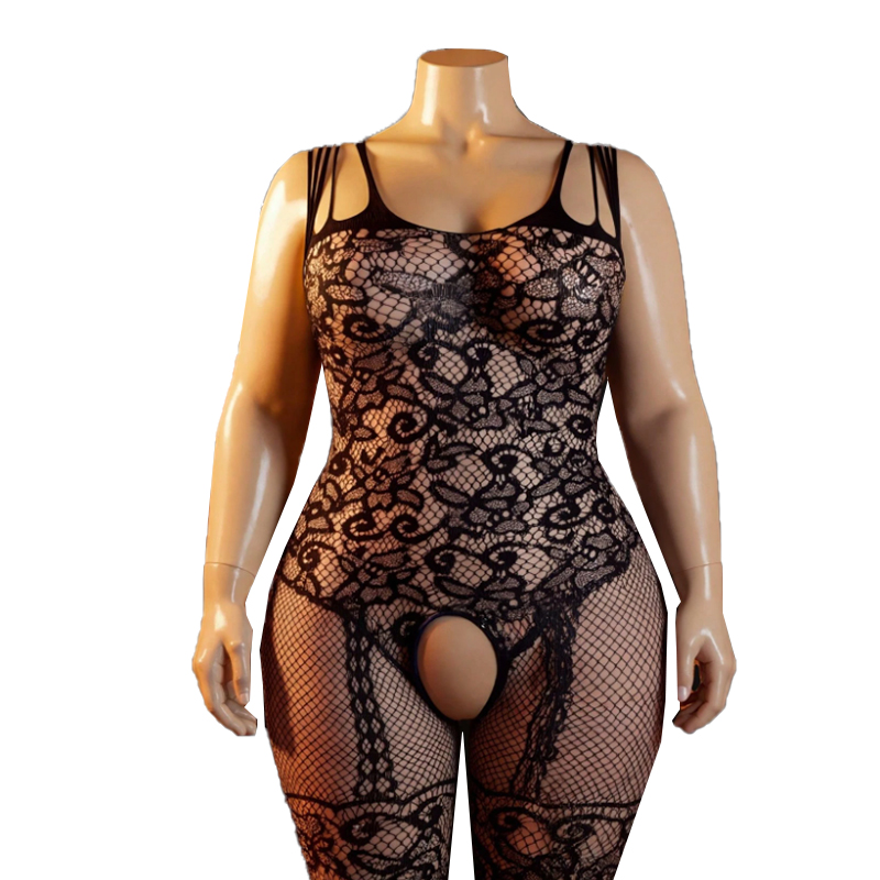 新しいプラスサイズ透明女性メッシュボディストッキングクロッチ - Sheer Mesh Bra のレビューと価格