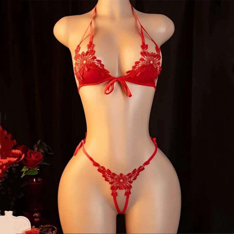 ホットセクシーな下着女性用ボディスーツランジェリーレース花柄 - Lace Bralette Set のレビューと価格
