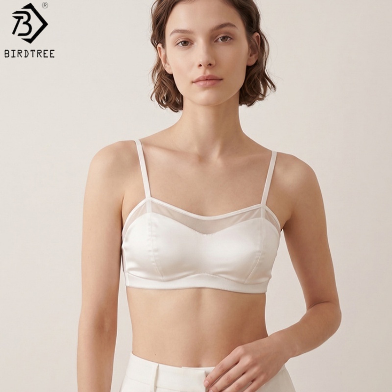 バードツリー、19MM 93%リアルシルク 7%スパンデック - Sheer Mesh Bra のレビューと価格